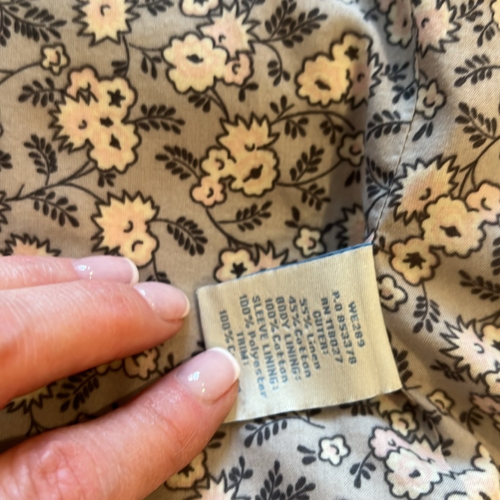 EUC BODEN jacket in linen/cotton blend. Creamy white, pick-stitched in grey - Picture 9 of 12